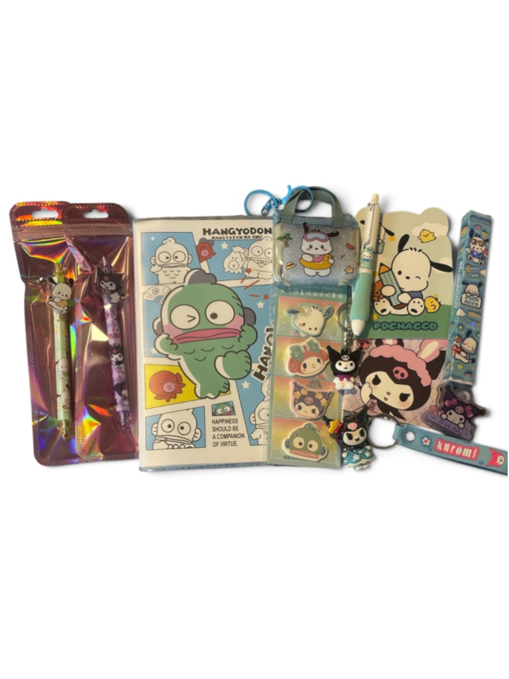 Sanrio Stationery Set One Size Blue Purple Hangyodon Kuromi Pochacco